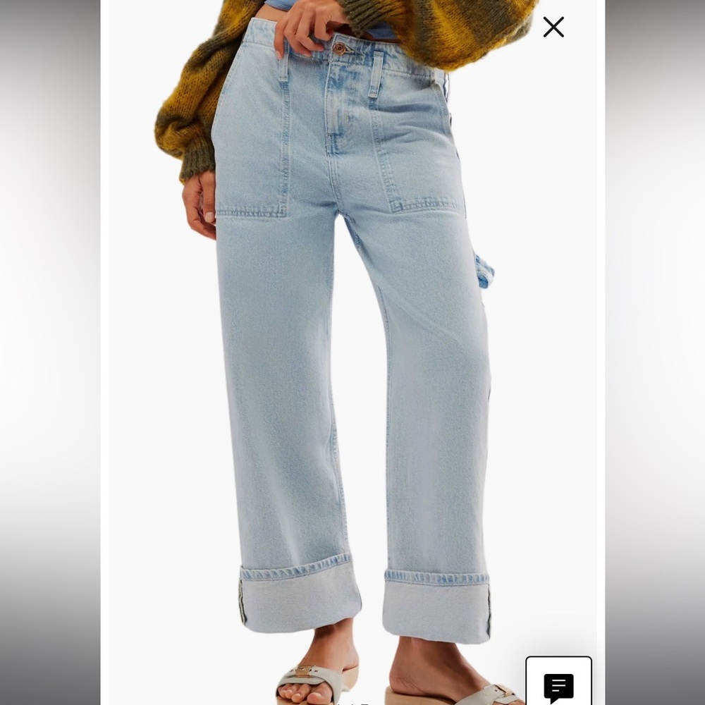 Free people wide leg crop jean